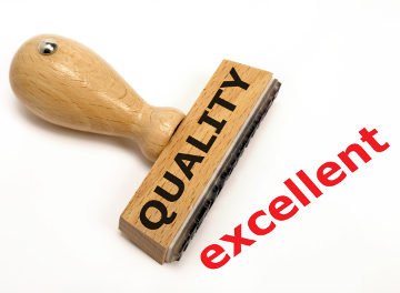 Stempel mit dem Aufdruck „Quality“ und dem Zusatz „excellent“